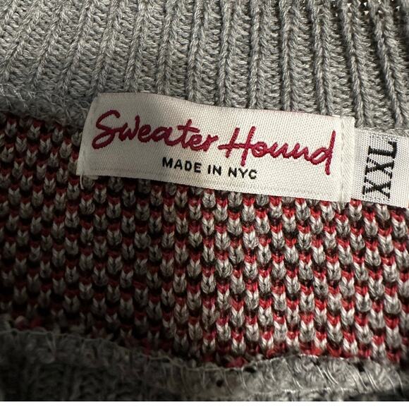 Sweater Hound Custom Dog Crewneck Knitted Sweater Size XXL Gray Whimsical - Picture 4 of 7